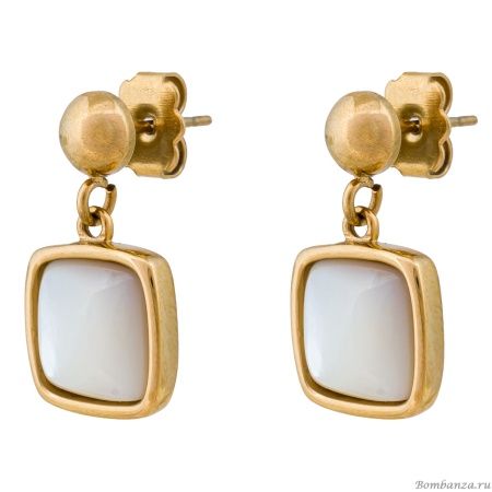 Серьги Fiore Luna, Куб SHELL WHITE